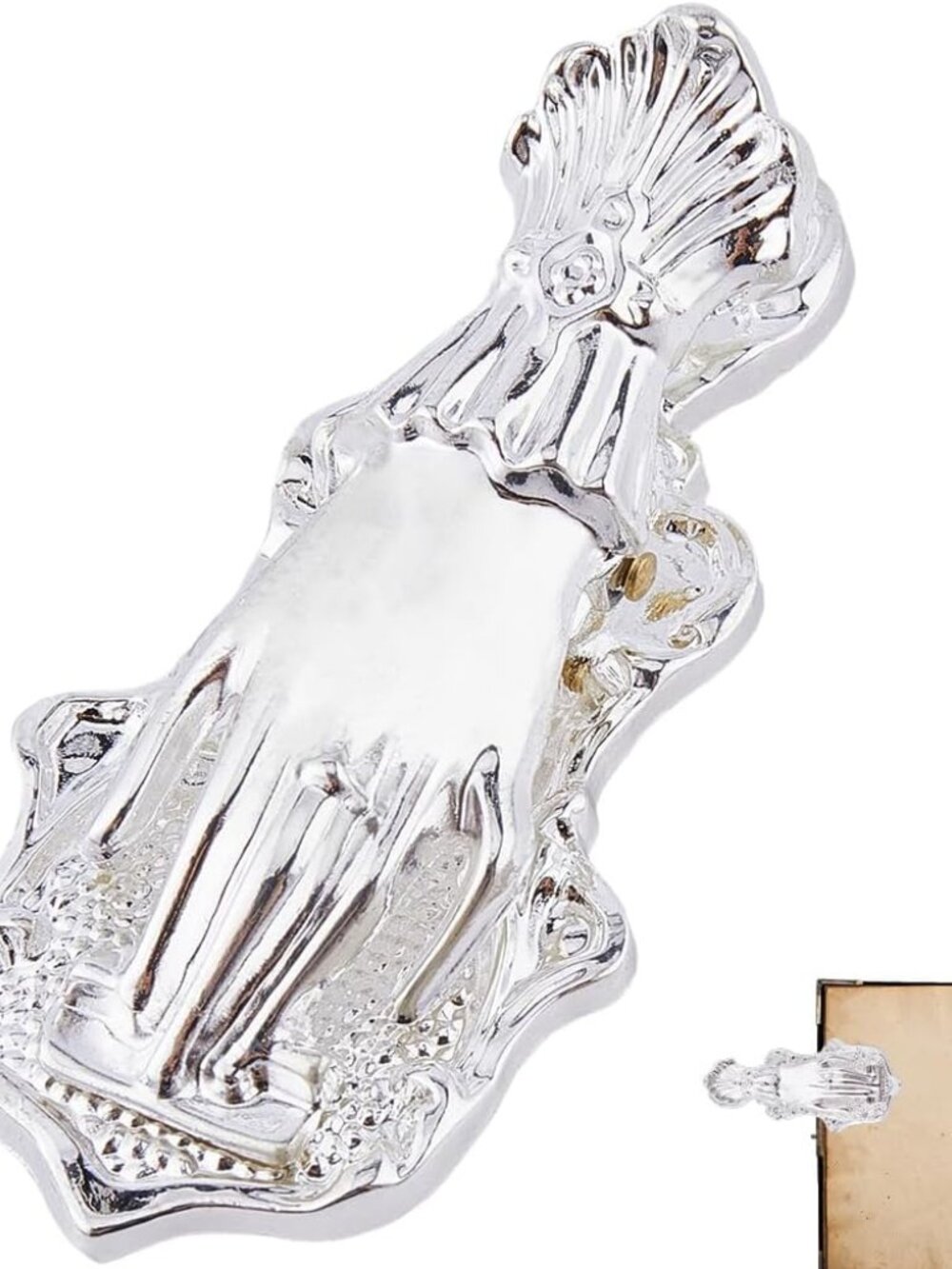 Vintage Lady's Hand Book Clip 3D Metal Antique Silver Alloy Traveler Notebook Jo - Picture 8 of 8